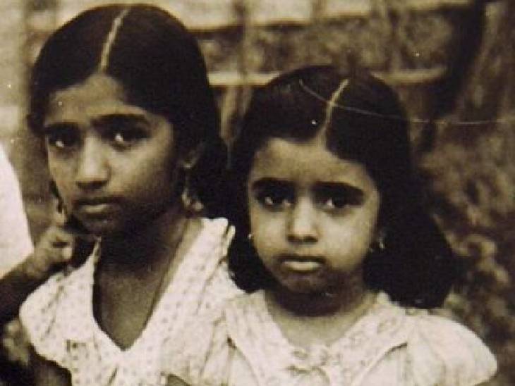 Childhood picture of Ashaji and Lataji.