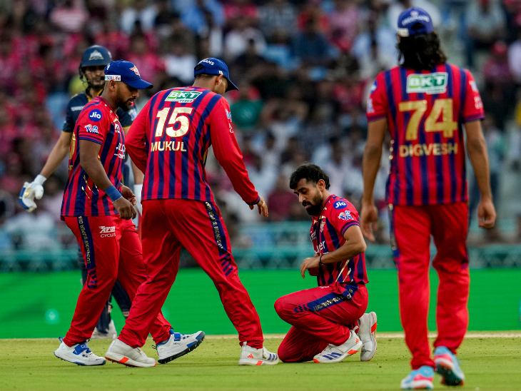 कैच लेने की कोशिश में प्रिंस यादव चोटिल हो गए।