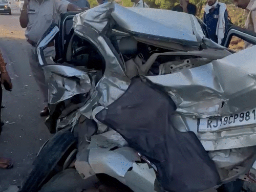 Pali Road Accident: Car Hits Divider, Collides with Two Vehicles; One ...