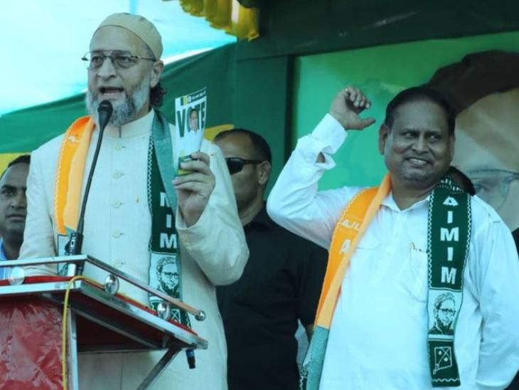 तस्वीर 1 अप्रैल की है, जब AIMIM चीफ असदुद्दीन ओवैसी ने हुमायूं कबीर के साथ बंगाल में पहली चुनावी रैली की थी।