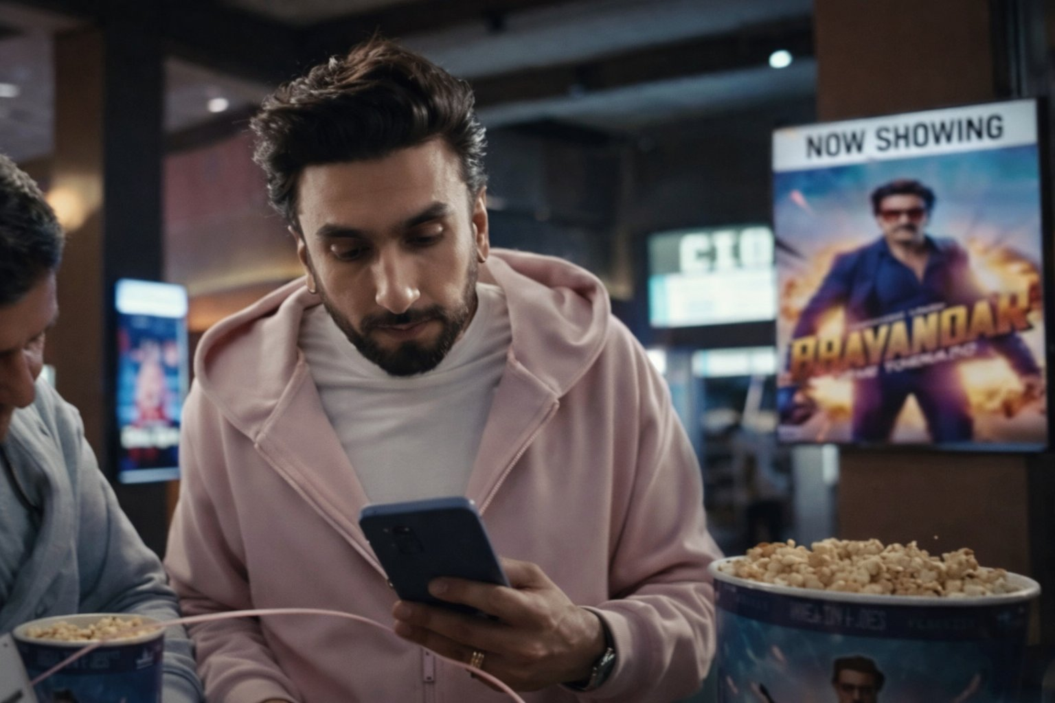 व्हिडिओच्या पार्श्वभूमीवर बवंडर: द टॉरनेडोचे पोस्टर लावले आहे.