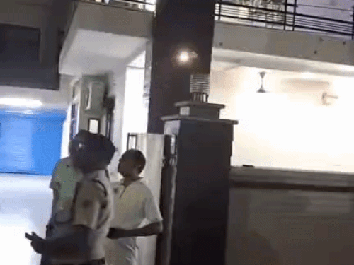 कुरुक्षेत्र के लाडवा में घटनास्थल पर कार्रवाई करती पुलिस।