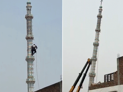 संभल में शुक्रवार सुबह साढ़े 9 बजे से मस्जिद और दुकानों पर बुलडोजर कार्रवाई चल रही है - Dainik Bhaskar