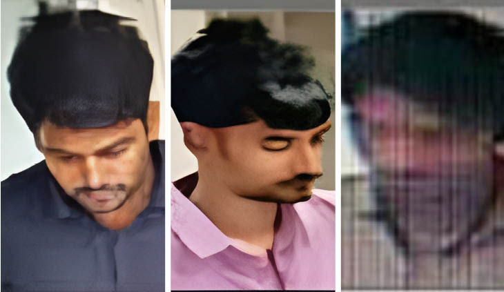 तीन आरोपियाें के चेहर सीसीटीवी में नजर आए हैं।