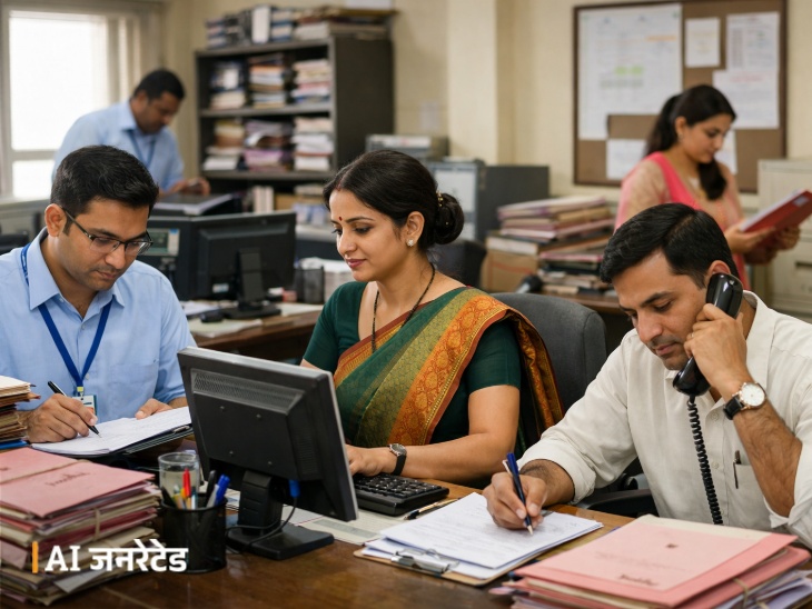 गृह, वित्त, रक्षा, रेल, संचार मंत्रालय आदि से जुड़े विभागों में काम करने वाले केंद्रीय कर्मचारी होते हैं। - Dainik Bhaskar