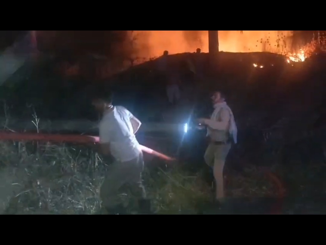 Mandi Dhanora Fire Brigade Controls Bush Fire | Ramganga Canal Near ...