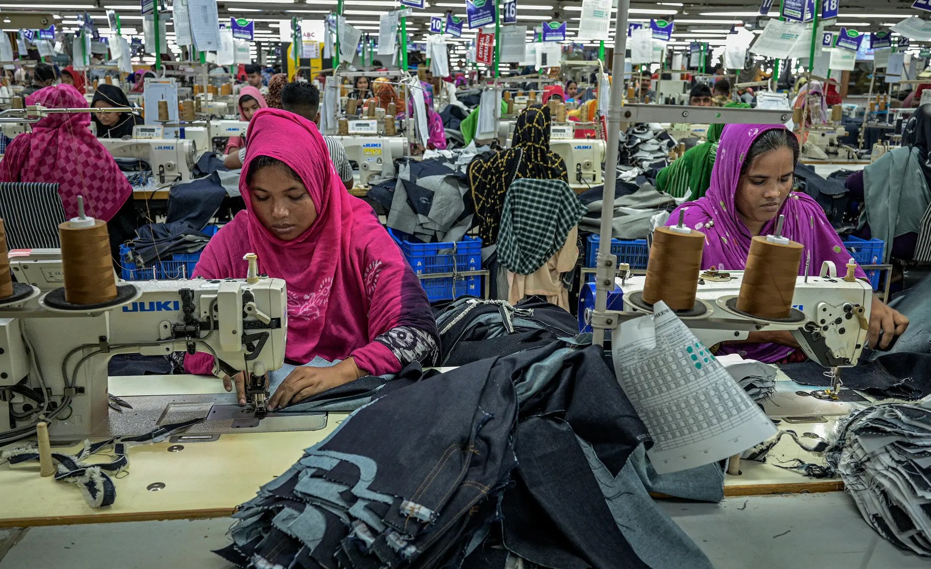 Women working in a garment factory in Dhaka. The Iran war is causing major disruptions in production and shipments.