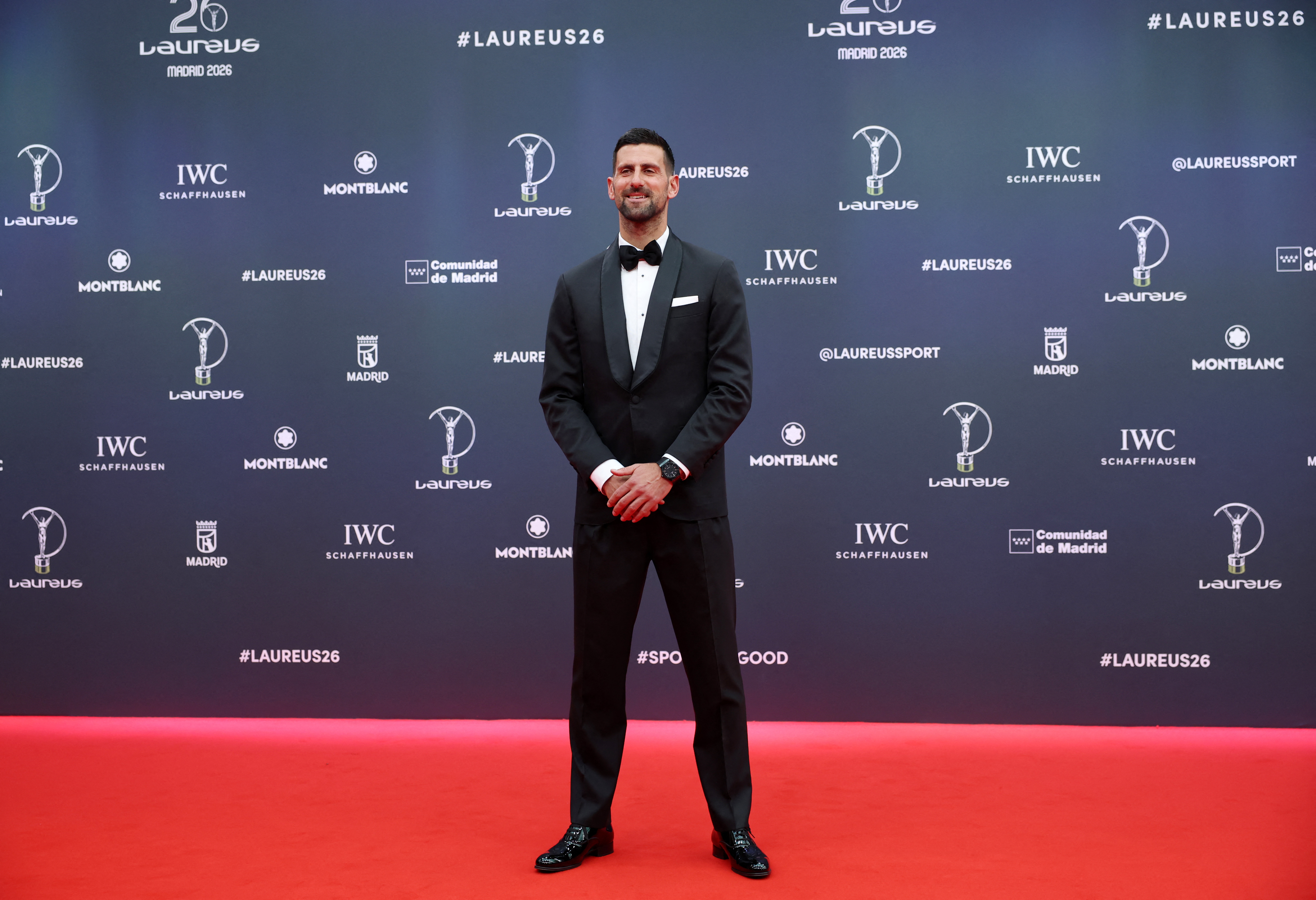 लॉरियस वर्ल्ड स्पोर्ट्स अवॉर्ड्स के दौरान नोवाक जोकोविच।