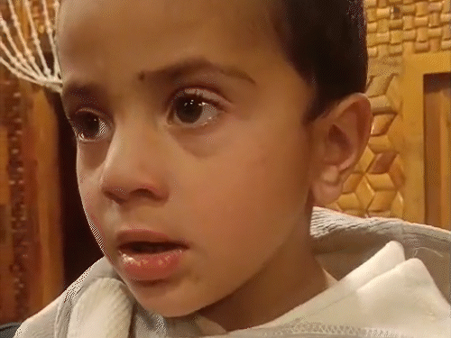 नन्हा बच्चा जिसकी पिटाई के आरोप लगे हैं।