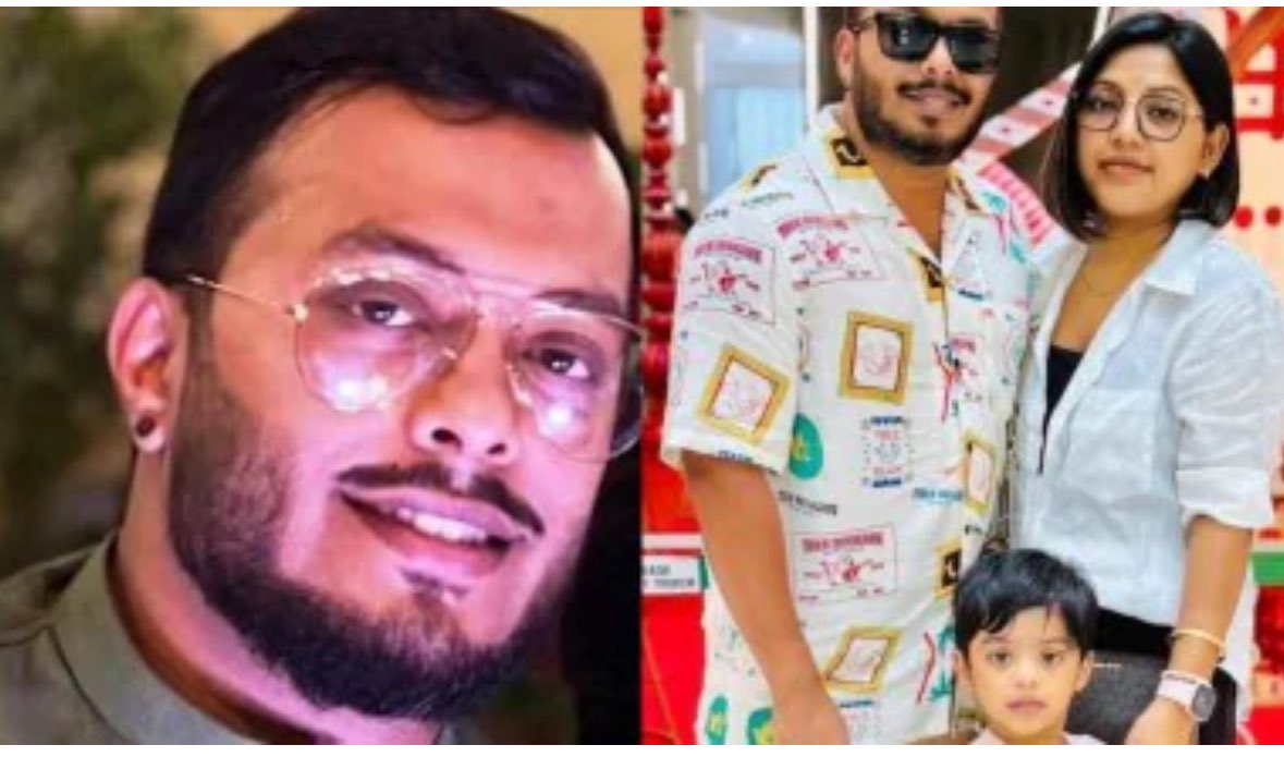 बितान अधिकारी सॉफ्टवेयर इंजीनियर थे। पत्नी और बच्चे के साथ।- फाइल फोटो