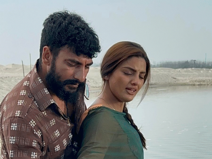 दिव्यांका अंगद फिल्म की शूटिंग के दौरान बिंदर दनौदा के साथ।