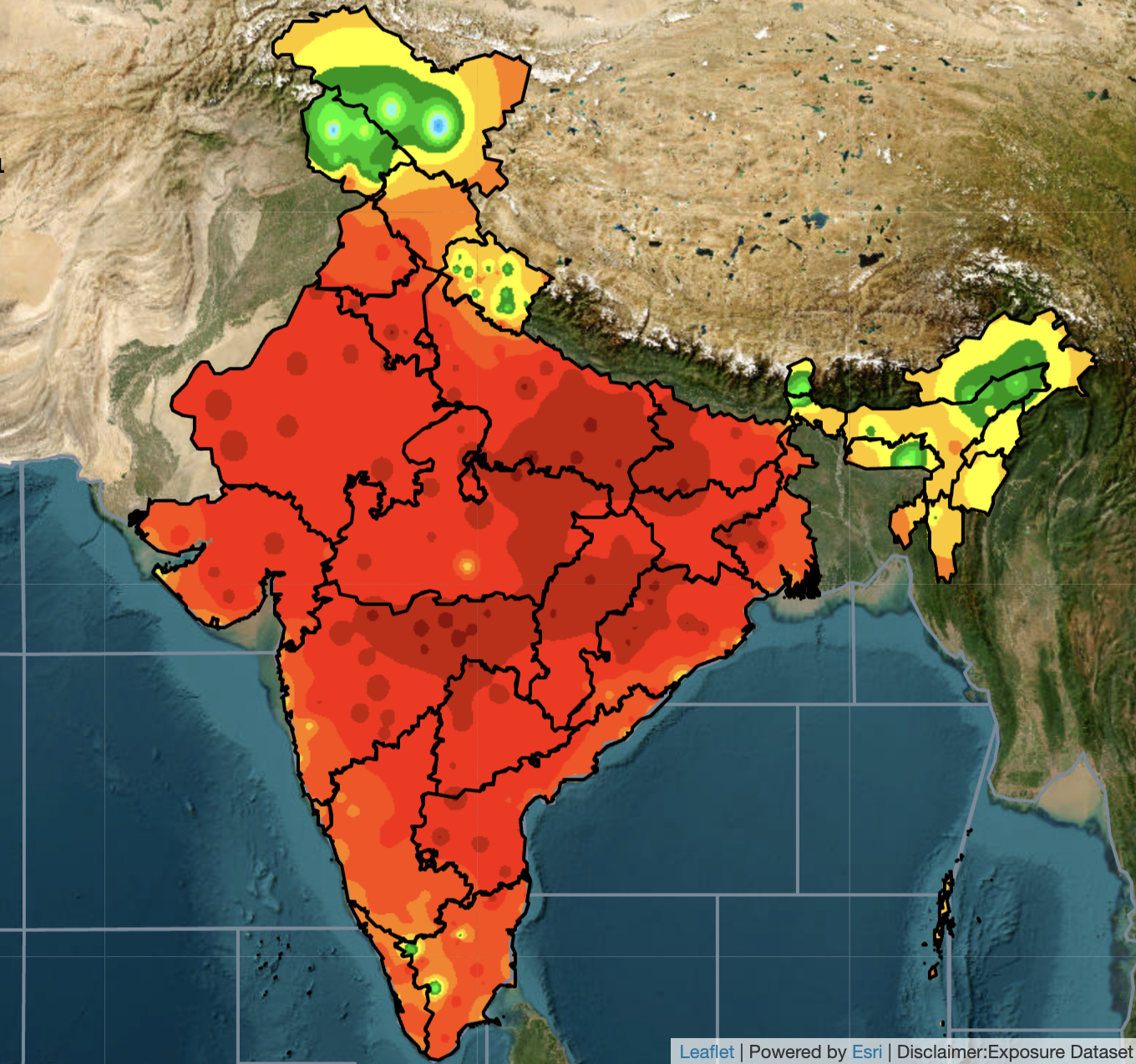 मौसम विभाग ने मैप में बुधवार को हीटवेव का असर दिखाया है। नक्शे में लाल रंग से दिखाए गए हिस्से में लू और तेज गर्मी का असर है। सोर्स- IMD