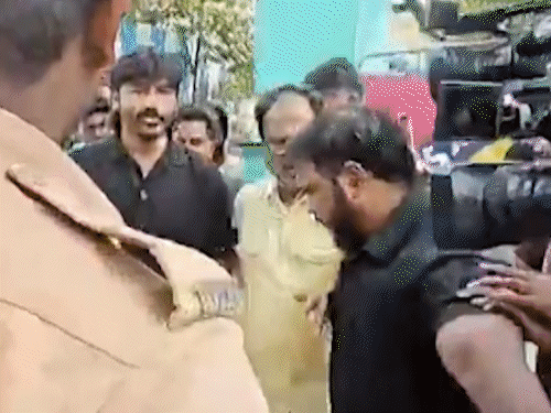 Actor Dhanush reached a polling station in Chennai to cast his vote.