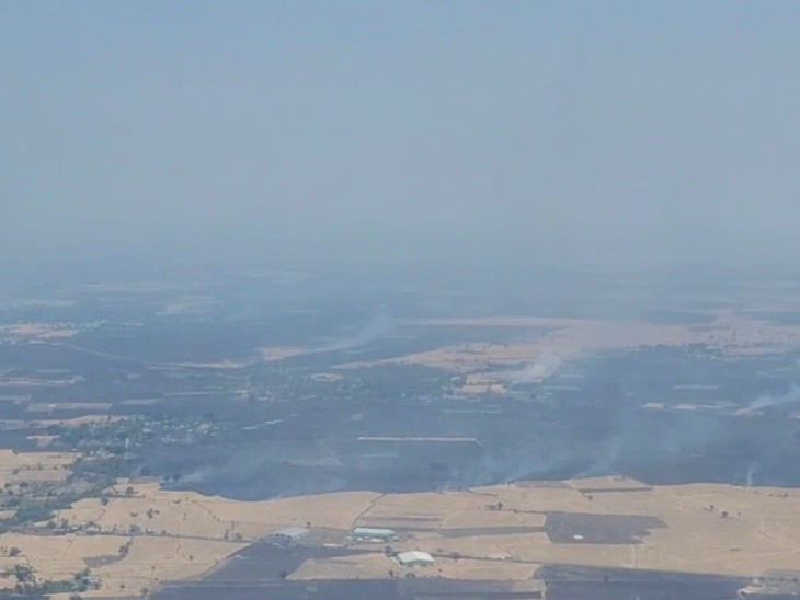 प्रदेश के 6 जिलों में 10 हजार फीट की ऊंचाई से पराली जलाने की तस्वीर ली गई।