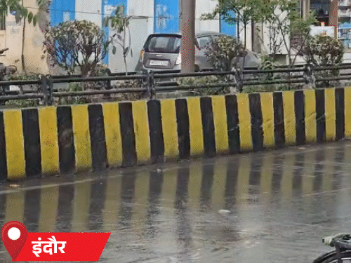 इंदौर में दिनभर गर्मी के बाद शाम को कुछ इलाकों में बारिश हुई।