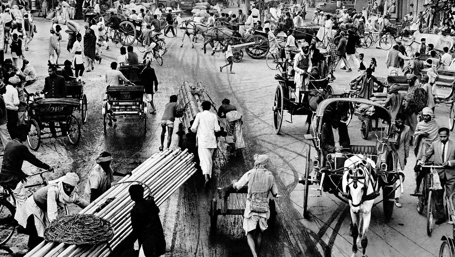 1964 में पुरानी दिल्ली का चावड़ी बाजार।