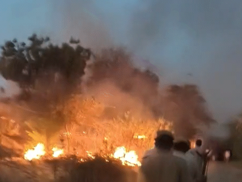 रविवार रात को टामटिया गांव में घरों को आग लगाने के बाद अफरा-तफरी मच गई थी। कई लोग गांव छोड़कर भी भाग गए हैं।