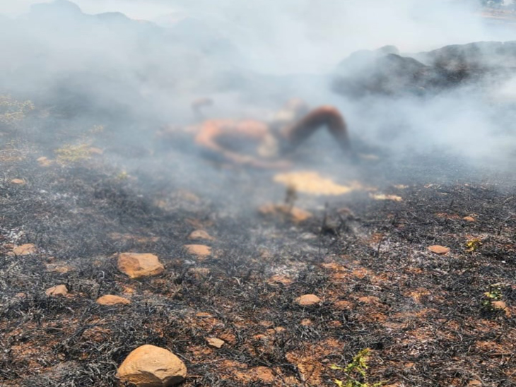 खेत में किसान के शव को पुलिस संदिग्ध मौत मानकर जांच कर रही है। - Dainik Bhaskar