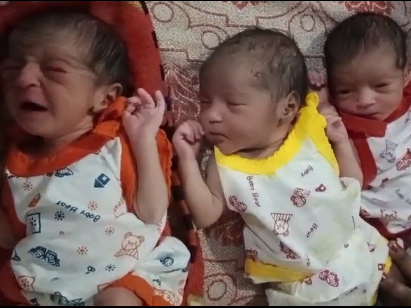 महिला ने तीन बच्चों को दिया जन्म - Dainik Bhaskar