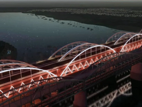 सिग्नेचर ब्रिज का यह मॉडल है।