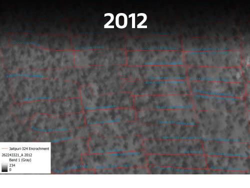 ISRO की सैटेलाइट इमेज, साल 2012 और साल 2026 की तस्वीरें।