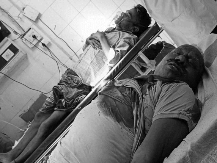 भागलपुर के मायागंज अस्पताल में पड़ी अपराधी रामधनी यादव की बॉडी।