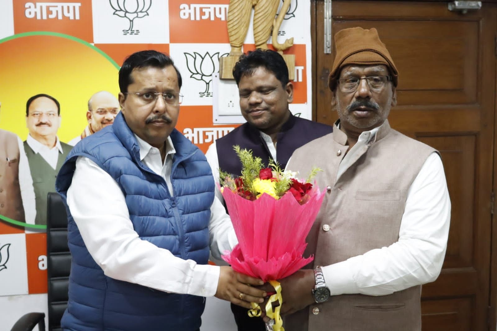 बीजेपी के राष्ट्रीय अध्यक्ष नितिन नवीन के साथ रामधनी यादव।- फाइल फोटो।