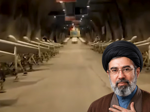 इनसेट में ईरानी सुप्रीम लीडर मुजतबा खामेनेई की तस्वीर। - Dainik Bhaskar