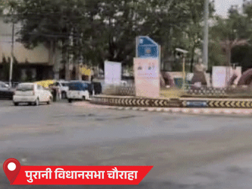 कमिश्नर ऑफिस के सामने ट्रैफिक नियमों की खुली अनदेखी।