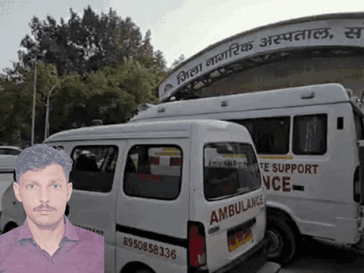 सुसाइड करने वाले नवनी की मांग कांग्रेस नेत्री संतोष कादियान सोनीपत नगर निगम चुनाव में वार्ड-5 से पार्षद प्रत्याशी हैं। सुसाइड के बाद नवीन के शव को सिविल हॉस्पिटल में रखवाया गया है। इनसेट में नवीन की फाइल फोटो। - Dainik Bhaskar