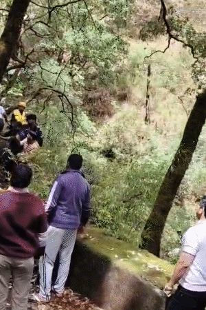 स्थानीय लोग और एसडीआरएफ की टीम घायलों की मदद कर रही है.
