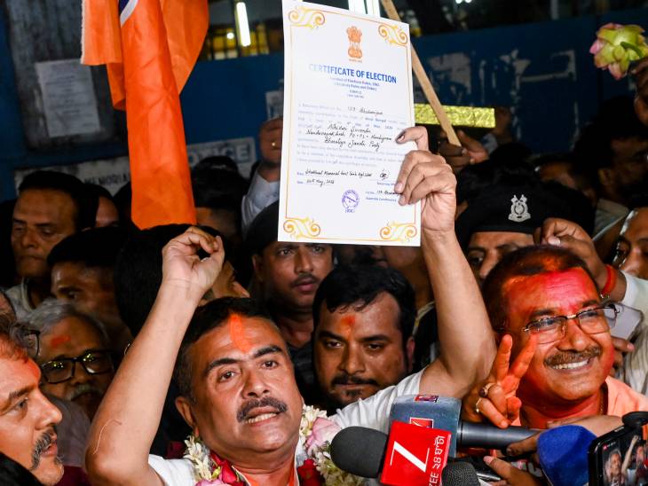 सुवेंदु अधिकारी ने दोनों सीटें जीत ली हैं। नंदीग्राम से उन्होंने TMC उम्मीदवार पबित्र कर को हराया। वहीं भवानीपुर में ममता को मात दी।