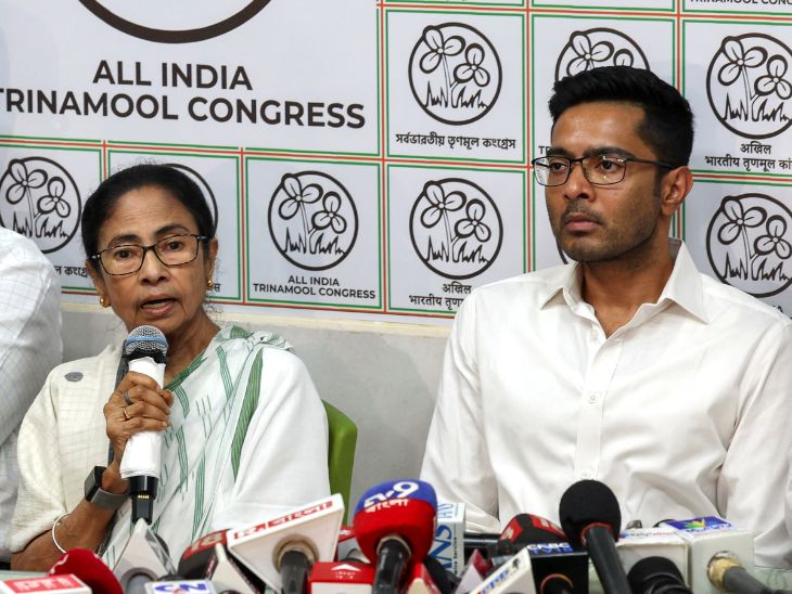 ममता ने मंगलवार को प्रेस कॉन्फ्रेंस के दौरान BJP और चुनाव आयोग पर साजिश के आरोप लगाए। - Dainik Bhaskar