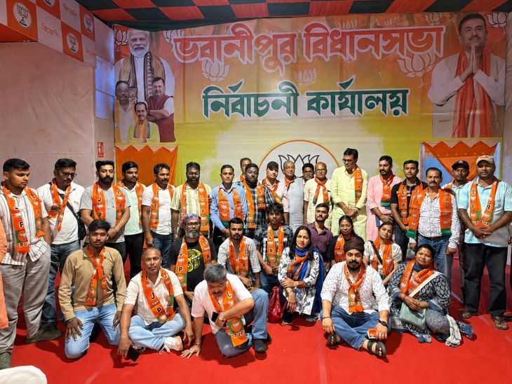 फोटो भवानीपुर में BJP के ऑफिस के उद्घाटन की है। इसका कंस्ट्रक्शन राजस्थान से टीम आने के बाद शुरू हुआ था।