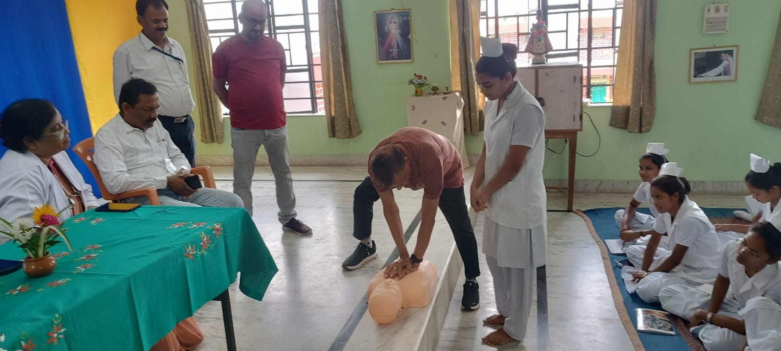 CPR training was given to girl students in the awareness programme.