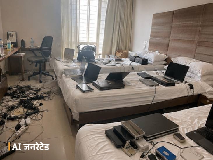 आरोपी लैपटॉप और दर्जनों मोबाइल के जरिए संदिग्ध गतिविधियों को अंजाम दे रहे थे।