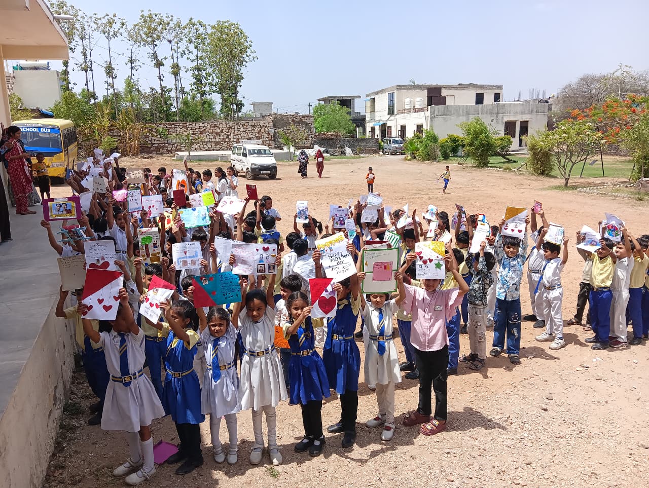 Creative activities for children were organised in the school on Mother ...