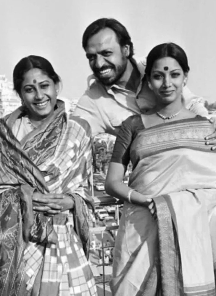 कांस 1976 में शबाना आजमी, स्मिता पाटिल और श्याम बेनेगल।