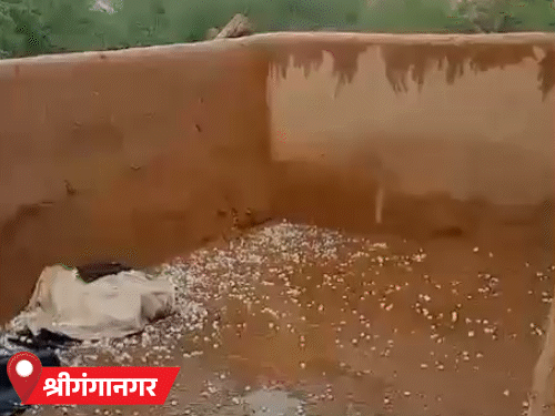 राजस्थान के श्रीगंगानगर सोमवार शाम बारिश के साथ ओले गिरे।