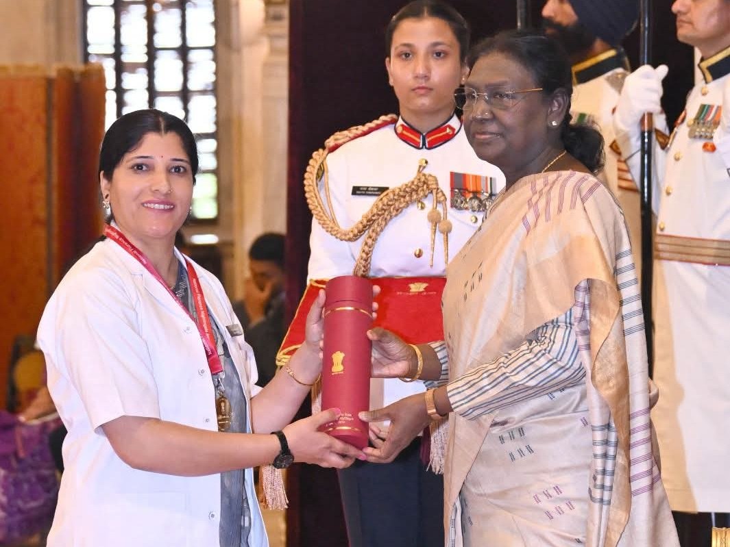 President Murmu Honors Nurse Puja Rana for 15 Years Remote Service