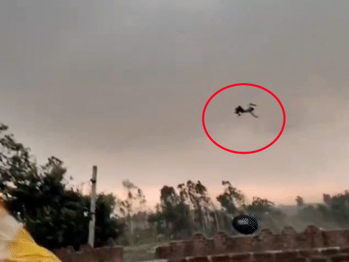In Bareilly, a man was swept away by a storm and landed in a field 100 meters away. He was admitted to the hospital in critical condition.