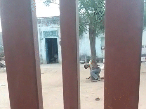 आरोपियों ने करीब तीन घंटे तक पेड़ से बांधे रखा।