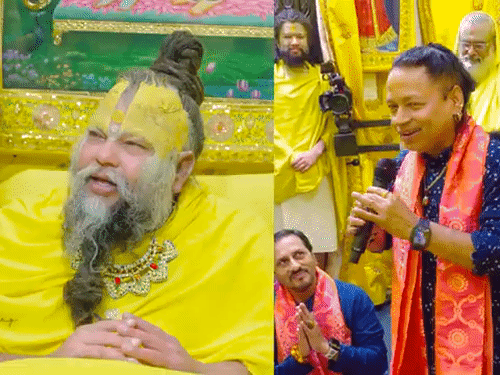 बम लहरी गाना गाते हुए कैलाश खेर ने डांस भी किया। जिसे देखकर प्रेमानंद महाराज खिलखिलाकर हंसने लगे।