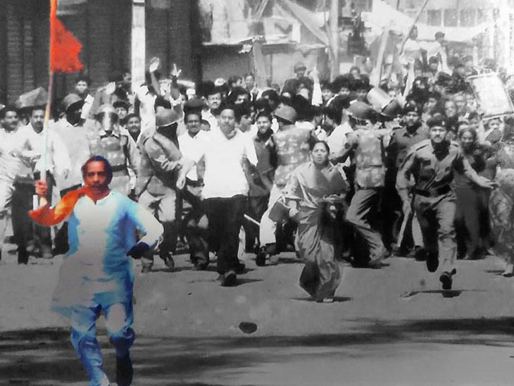 तस्वीर 2003 की है। विमल गोधा पुलिस को चकमा देकर भोजशाला की तरफ भागे थे।