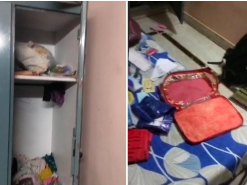 चोरी के बाद डीआरडीओ कर्मचारी घर मे खुली पड़ी अलमारी और बिखरा पड़ा सामान। - Dainik Bhaskar