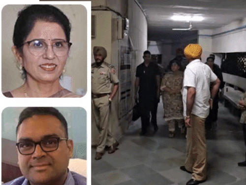 मंत्री संजीव अरोड़ा को कोर्ट में पेश करने ले जाती हुई ED की टीम (फाइल फुटेज) और इनसेट में तलब किए अफसर।