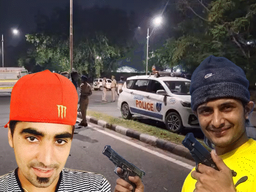 चंडीगढ़ में सोमवार देर रात पुलिस और बदमाशों के बीच हुई मुठभेड़ के बाद इलाका सील किया गया। इनसेट में गैंगस्टर सुक्खा काहलवां और गोपी निज्जर की फाइल फोटो। - Dainik Bhaskar
