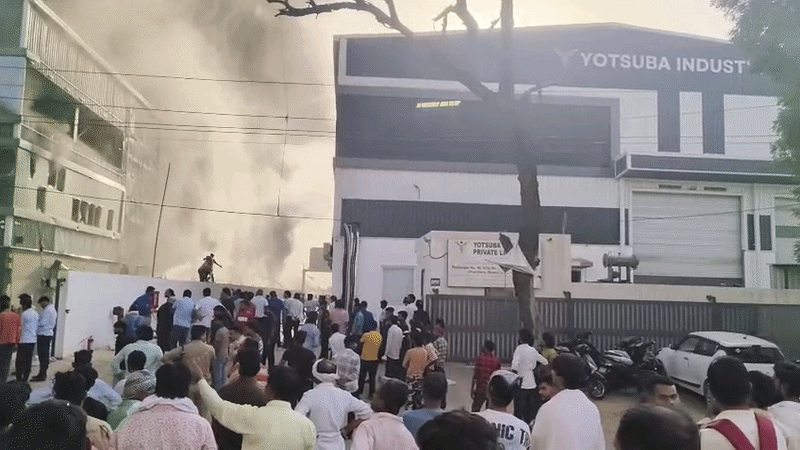 Electric Scooter Showroom Catches Fire Due to Battery Blast in Rewari