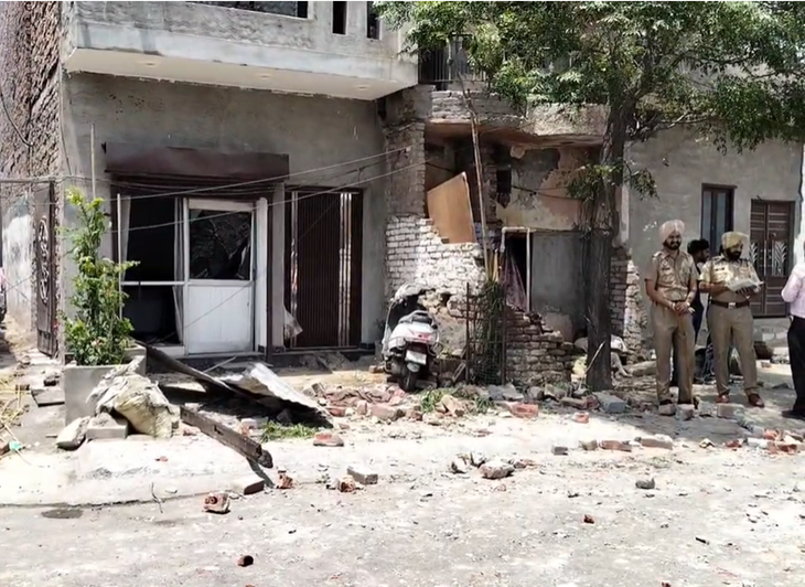 As soon as the blast was detected, police were deployed outside the house.
