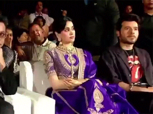 His co-stars Janhvi Kapoor and Divyendu Sharma were also present at the vent.